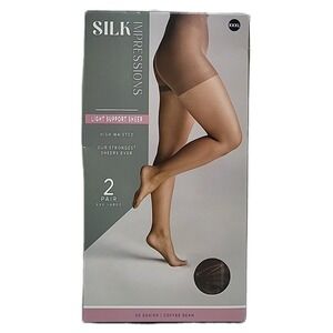 Silk Impressions Light Support Sheer Pantyhose - XXXL - Coffee Bean - 20 Denier